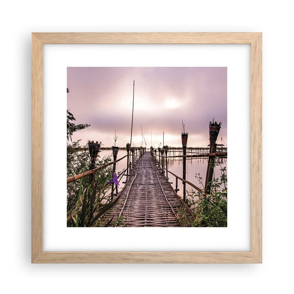 Poster in cornice rovere chiaro - Pace e silenzio dell'Asia - 30x30 cm