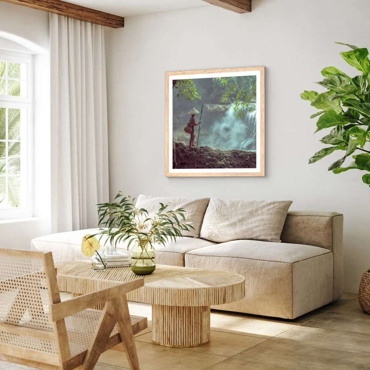 Poster in cornice rovere chiaro - In armonia con la natura - 60x60 cm