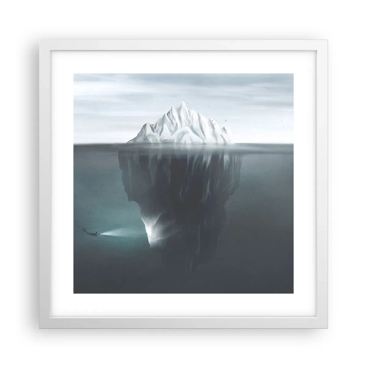 Poster in cornice bianca - Mistero sottomarino - 40x40 cm