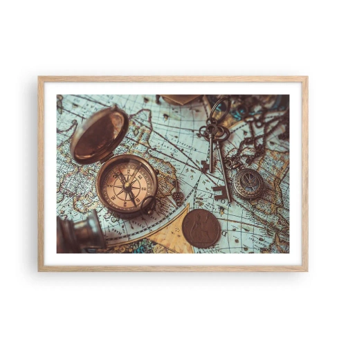 Poster in cornice rovere chiaro - Per il cercatore di avventure - 70x50 cm