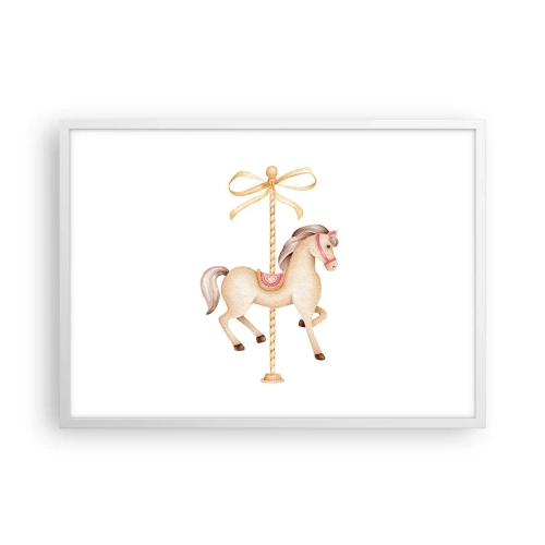 Poster in cornice bianca - Trotto aggraziato - 70x50 cm