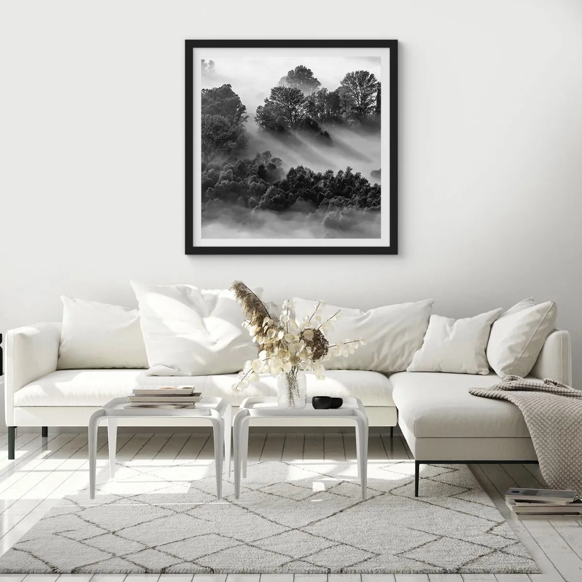 Poster in cornice nera - Risveglio dal sonno - 50x50 cm