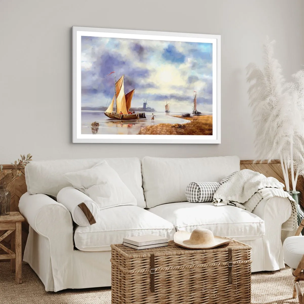 Poster in cornice bianca - Il ritorno dei marinai - 40x30 cm