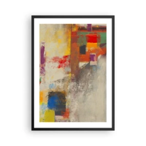 Poster in cornice nera - Composizione astratta in colori vivaci - 50x70cm - Geometria dei colori - Decorazione murale moderna per soggiorno e camera da letto ARTTOR
