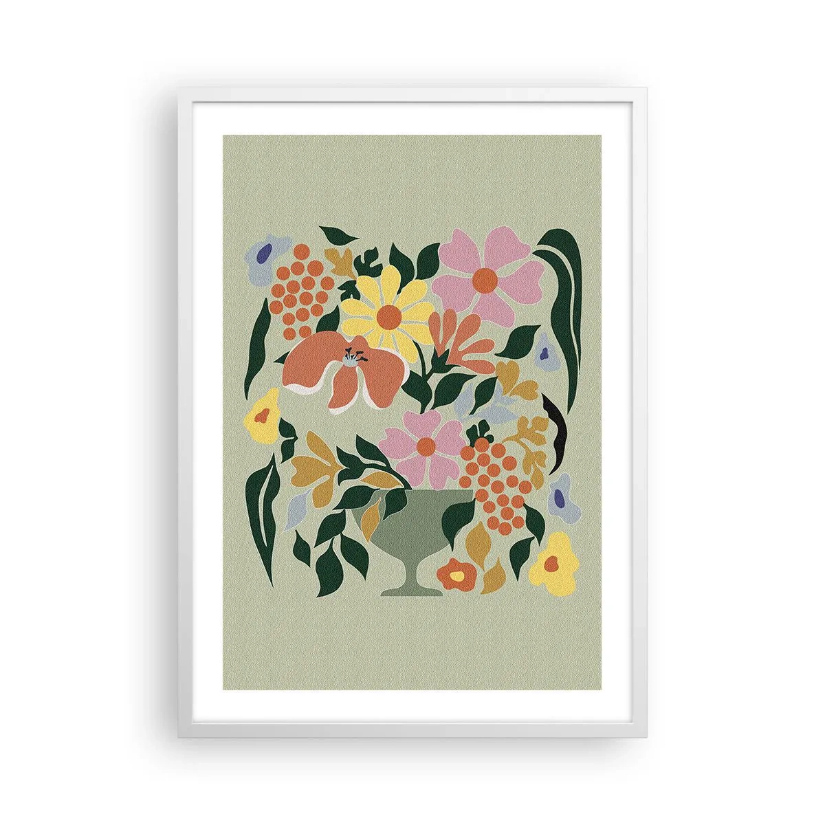 Poster in cornice bianca - Bouquet pieno di vita - 50x70 cm