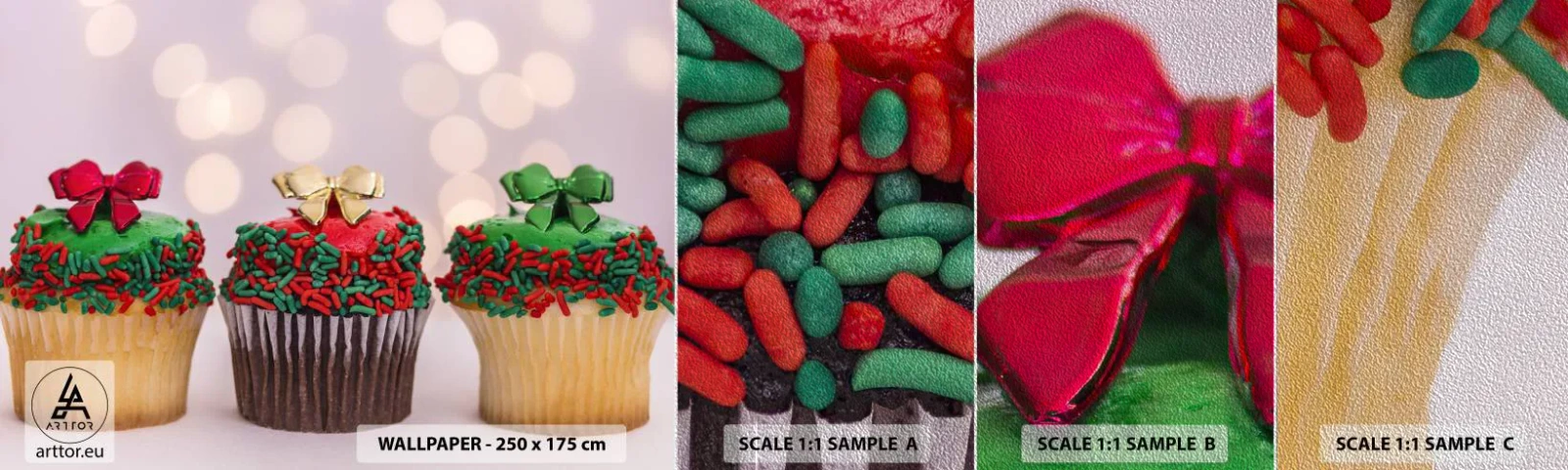 Campione di Fotomurale Premium Sand - Dolci a volontà - Gastronomia, Biscotti, Muffin colorati - 100x30 cm