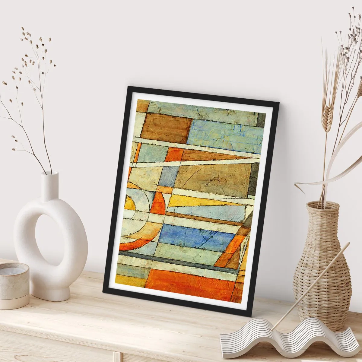 Poster in cornice nera - Cubismo in cantiere - 30x40 cm