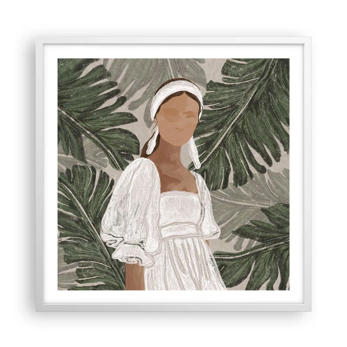 Poster in cornice bianca - Ritratto esotico - 60x60 cm