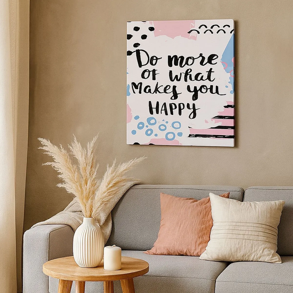 Quadro su tela - Stampe su Tela - Come essere felici - 30x30 cm