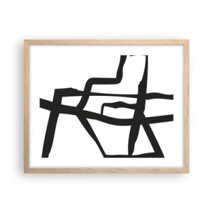 Poster in cornice rovere chiaro - Struttura bianca e nera - 50x40 cm