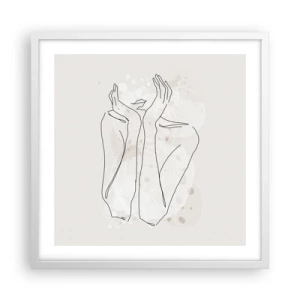 Poster in cornice bianca - Attimo sognante - 50x50 cm