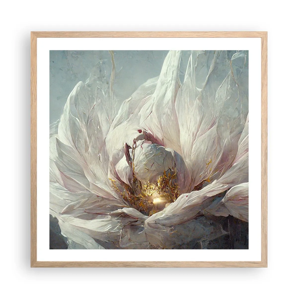 Poster in cornice rovere chiaro - Fiorisce ogni cento anni - 60x60 cm