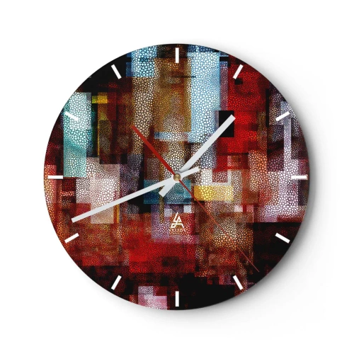 Orologio da parete - Orologio in Vetro - Confusione aggrovigliata - 40x40 cm
