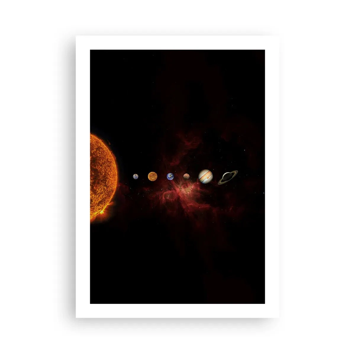 Poster - Il sistema solare con i pianeti sullo sfondo dello spazio - 50x70cm - Il nostro vicinato - Decorazione murale moderna per soggiorno e camera da letto ARTTOR