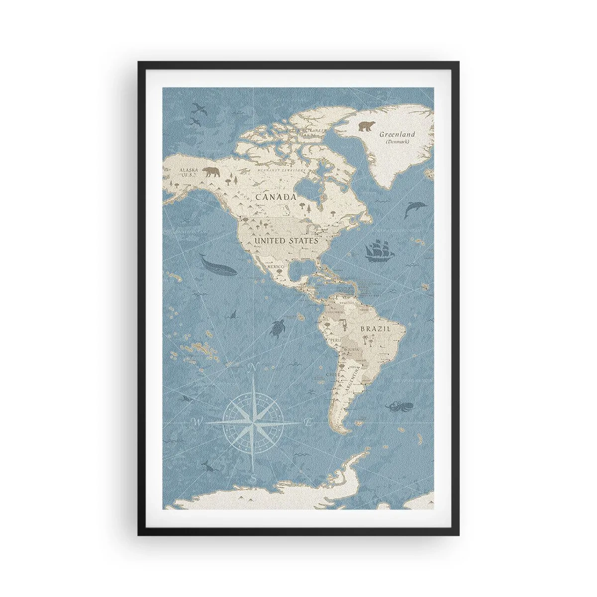 Poster in cornice nera - Il mondo a portata di mano - 61x91 cm
