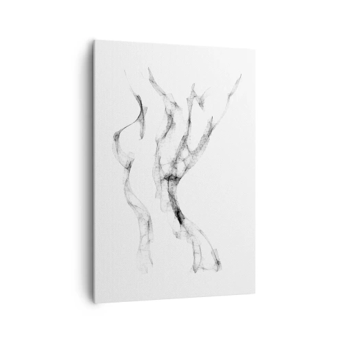 Quadro su tela - Stampe su Tela - Linee delicate e astratte che ricordano scie di fumo su uno sfondo chiaro - 70x100cm - Bella e forte - Decorazione murale moderna per soggiorno e camera da letto ARTTOR