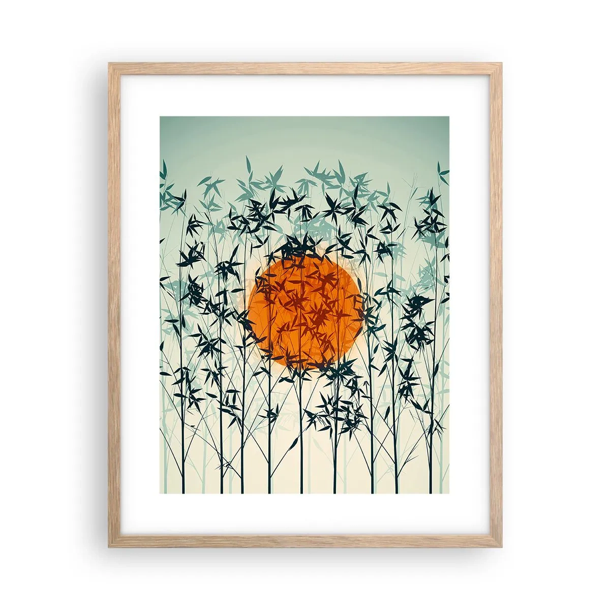Poster in cornice rovere chiaro - Sole giapponese - 40x50 cm