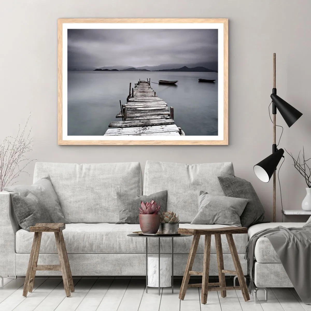 Poster in cornice rovere chiaro - Domani puoi partire - 91x61 cm