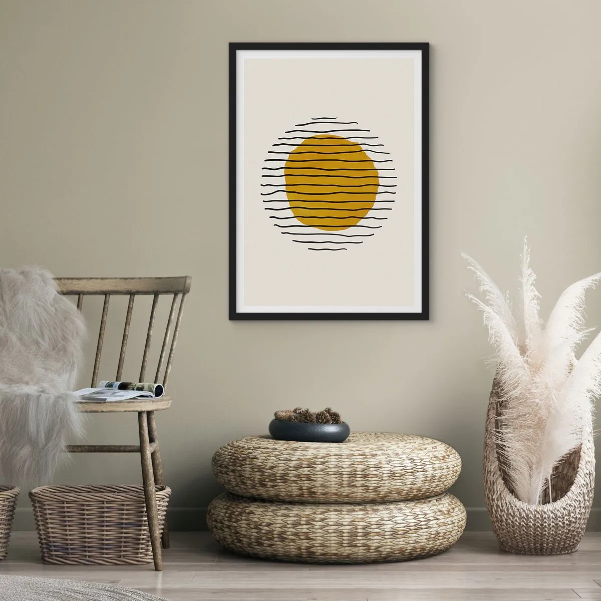 Poster in cornice nera - Astrazione fremente di calore - 70x100 cm