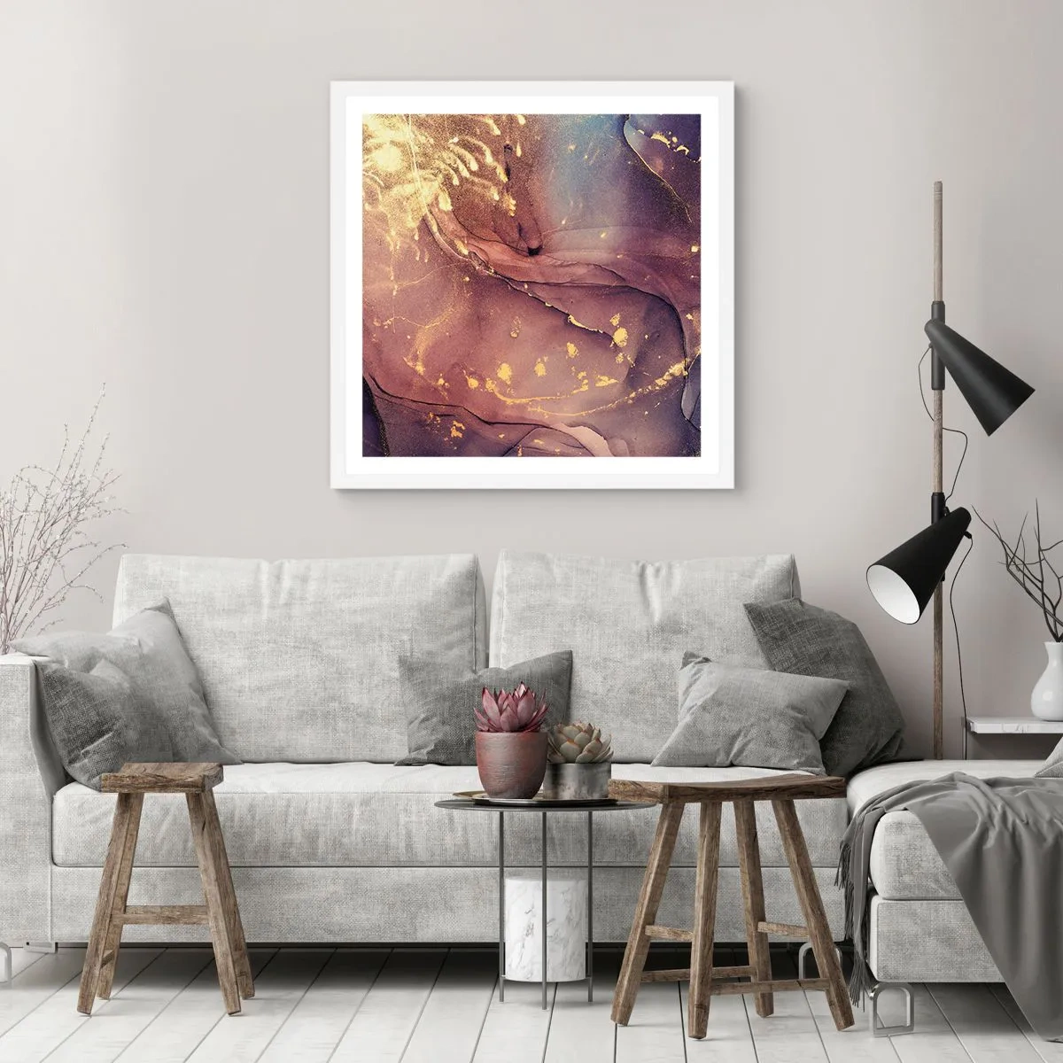 Poster in cornice bianca - Materia e spirito - 30x30 cm