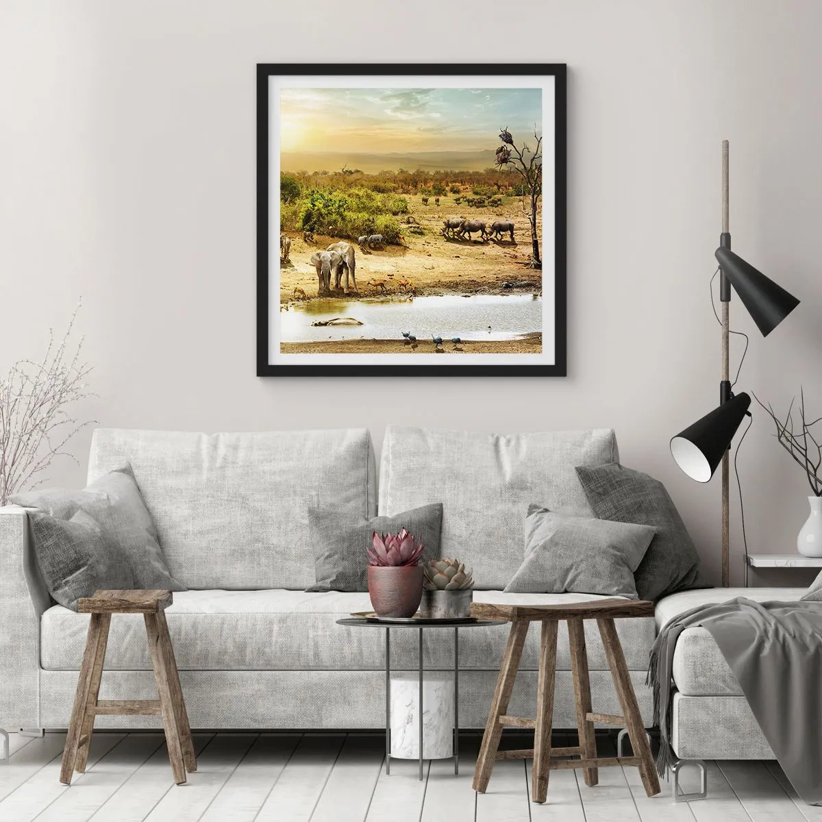 Poster in cornice nera - "Un fiume usciva da Eden…" - 30x30 cm