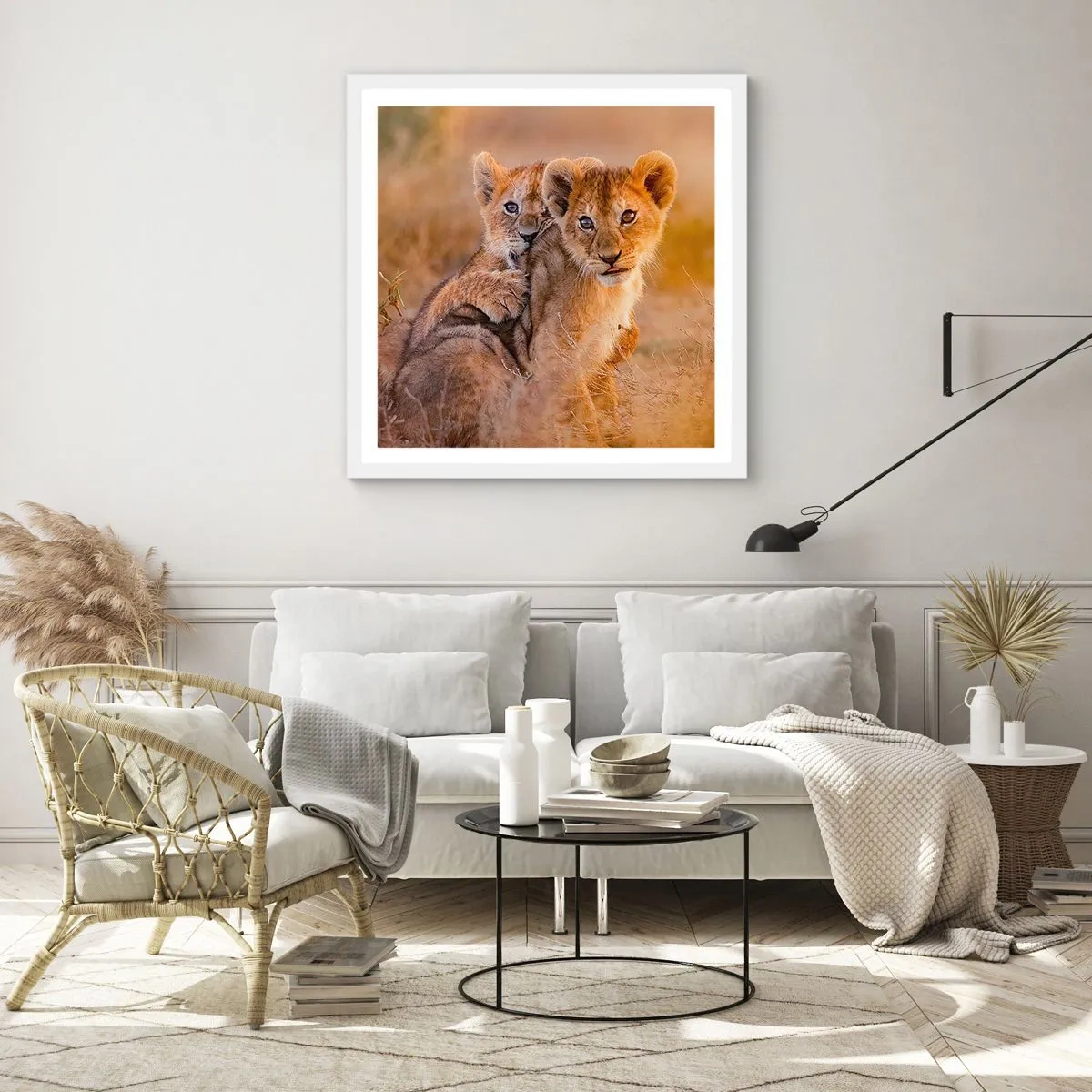 Poster in cornice bianca - Non disturbare! Giochiamo - 40x40 cm