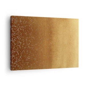 Quadro su tela - Stampe su Tela - Una sfumatura dorata con sottili riflessi e decorazioni - 70x50cm - La nascita della luce - Decorazione murale moderna per soggiorno e camera da letto ARTTOR