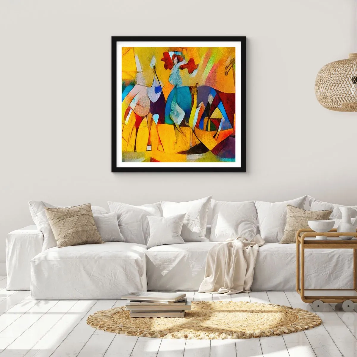 Poster in cornice nera - Sole - vita - gioia - 60x60 cm