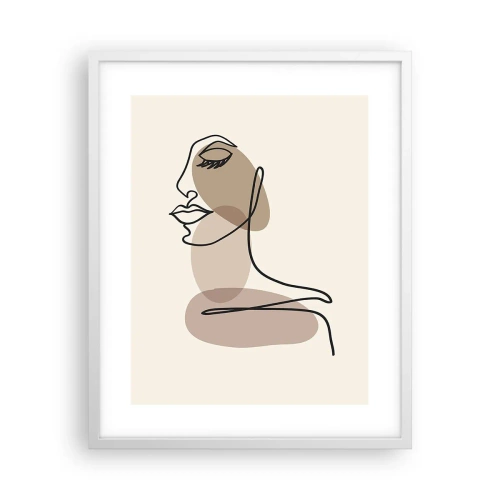 Poster in cornice bianca - Ascoltando se stessa - 40x50 cm