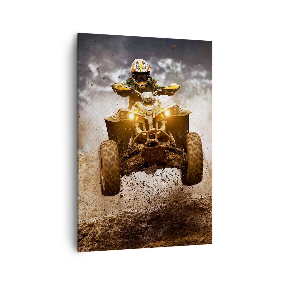 Quadro su tela - Stampe su Tela - Quad estremo su terreni fangosi - 70x100cm - No risk no fun - Decorazione murale moderna per soggiorno e camera da letto ARTTOR