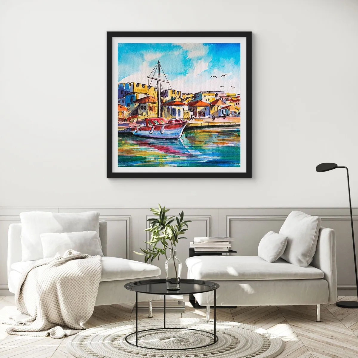 Poster in cornice nera - Un colorato pomeriggio - 30x30 cm