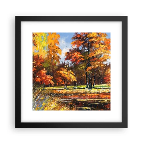 Poster in cornice nera - Paesaggio in oro e marrone - 30x30 cm