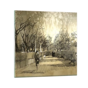 Quadro su vetro - Attimo fermato con la penna - 60x60 cm