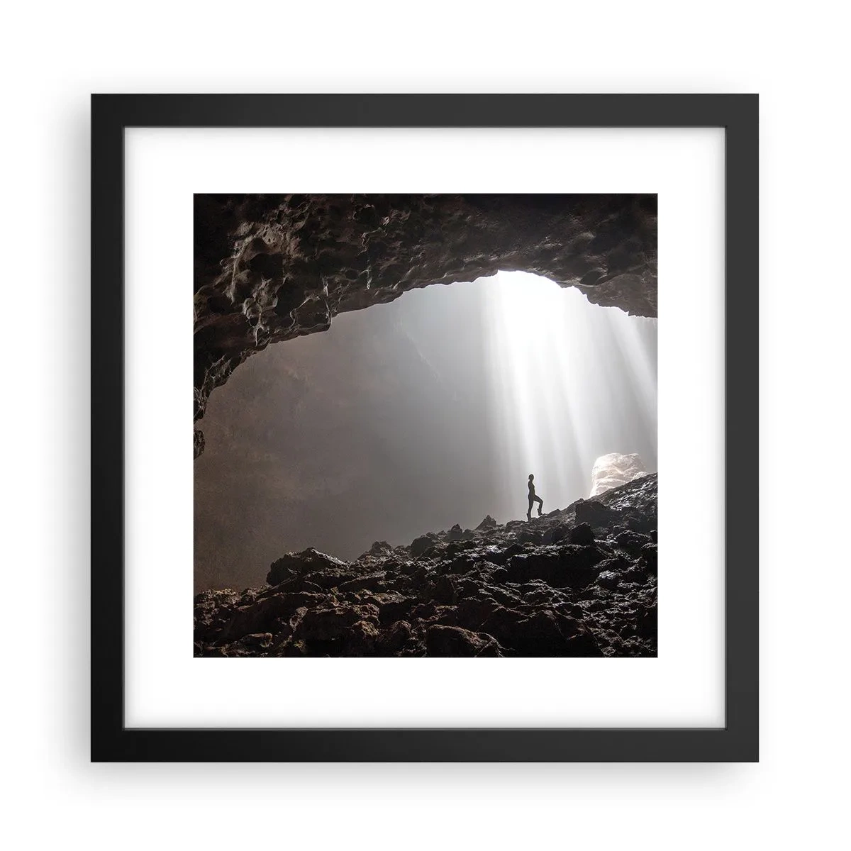 Poster in cornice nera - Grotta luminosa - 30x30 cm