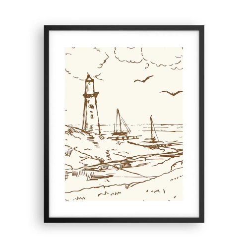 Poster in cornice nera - Schizzo dei ricordi d'estate - 40x50 cm