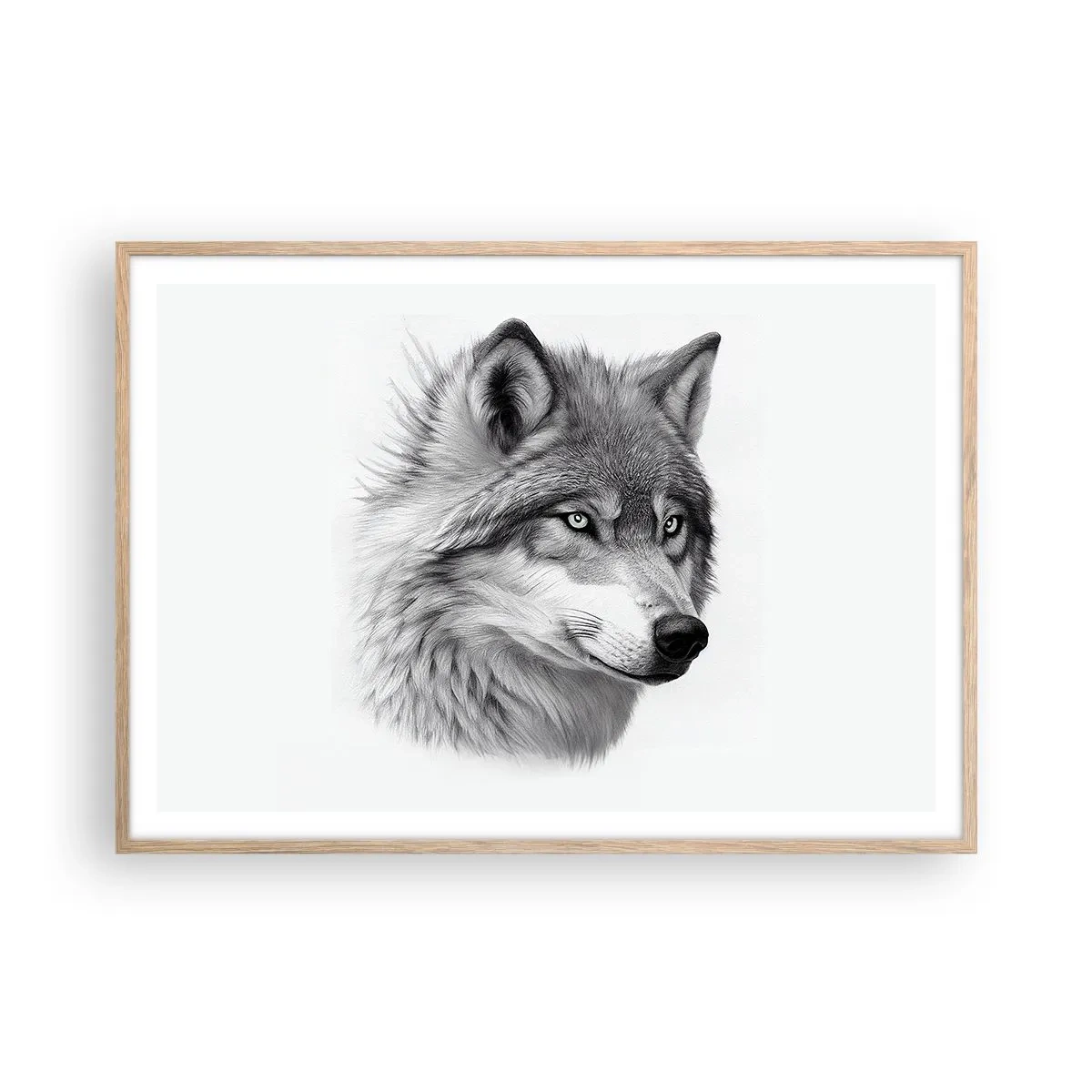 Poster in cornice rovere chiaro - Alfa, senza dubbio - 100x70 cm