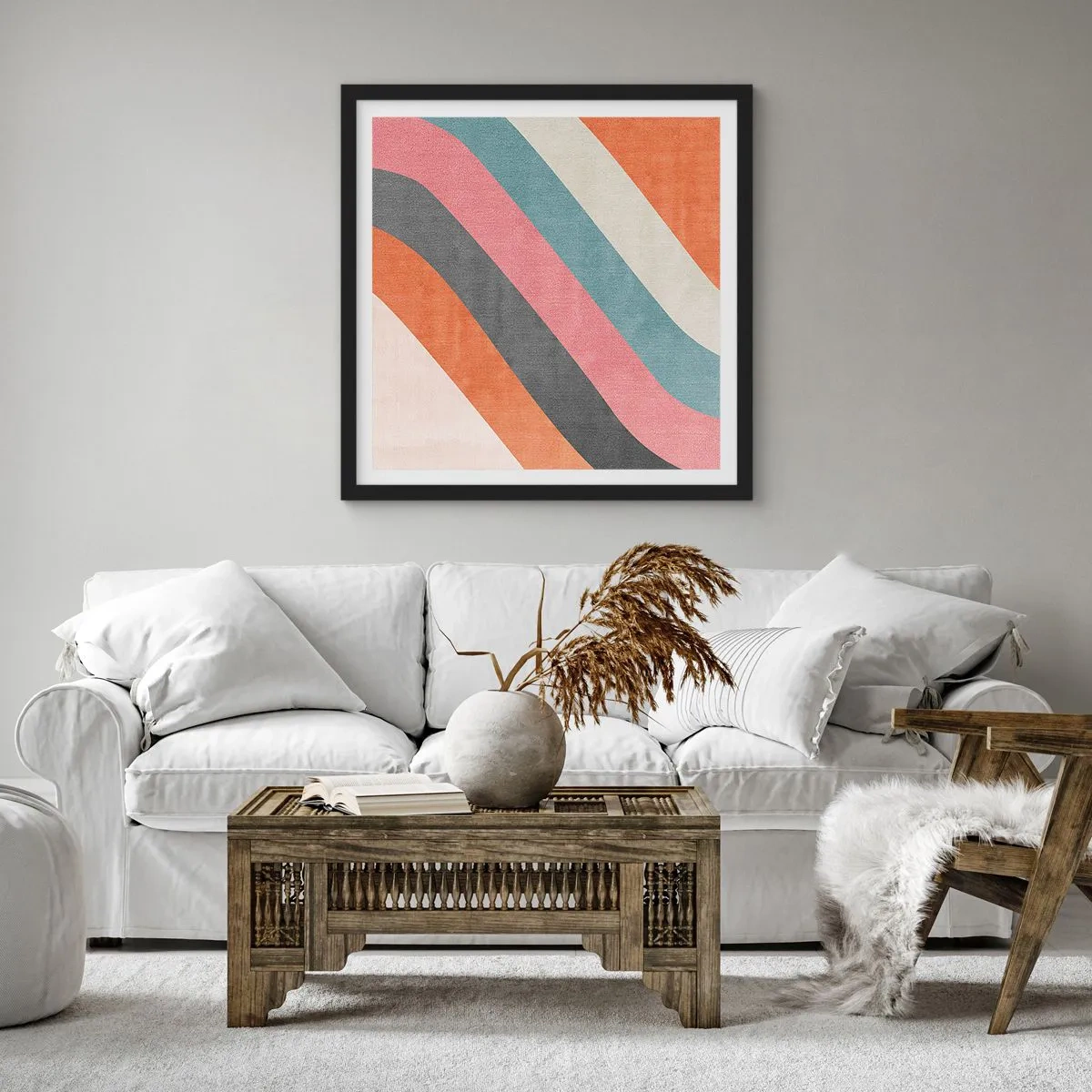 Poster in cornice nera - Composizione diagonale: movimento - 40x40 cm