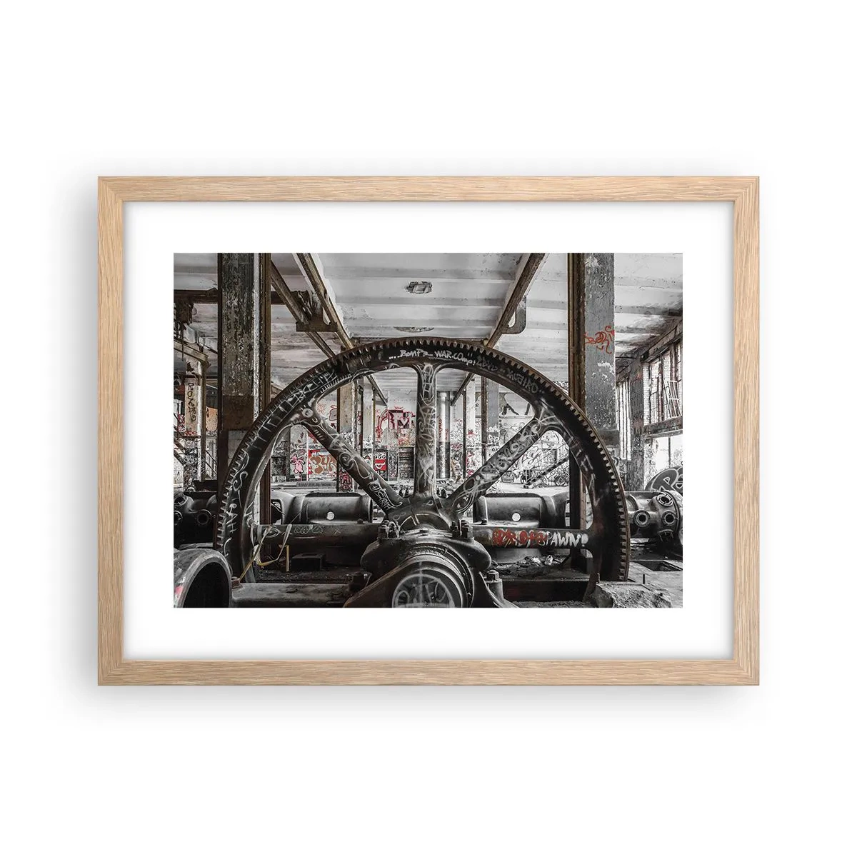 Poster in cornice rovere chiaro - La vita segreta della fabbrica - 40x30 cm