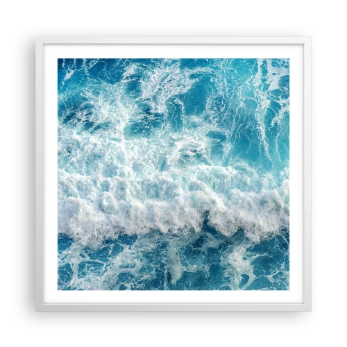 Poster in cornice bianca - Con gioia e saltellando - 60x60 cm