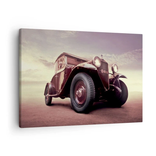 Quadro su tela - Stampe su Tela - Un'auto d'epoca in stile classico contro il cielo - 70x50cm - Torniamo agli anni passati... - Decorazione murale moderna per soggiorno e camera da letto ARTTOR
