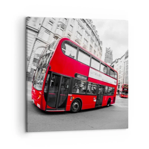 Quadro su tela - Stampe su Tela - Londra tradizionalmente: by bus - 50x50 cm