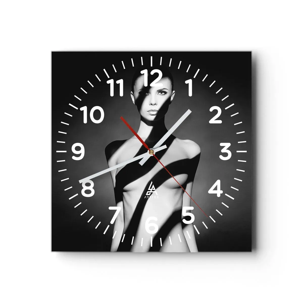 Orologio da parete - Orologio in Vetro - Luci e ombre - 40x40 cm