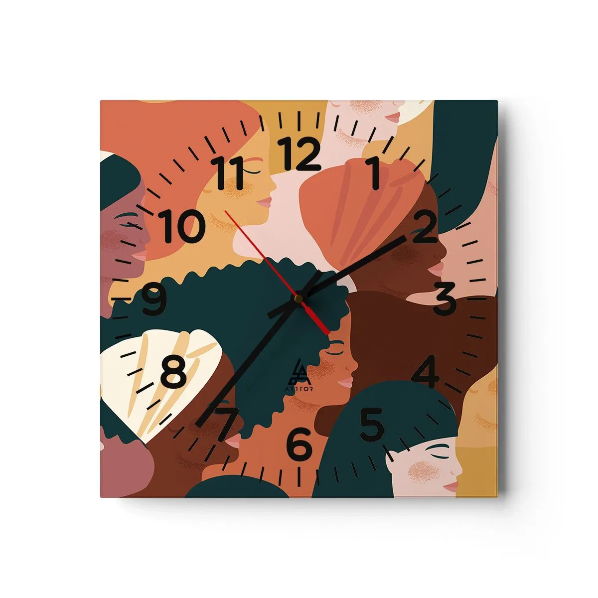 Orologio da parete - Orologio in Vetro - Solo femminilità - 40x40 cm