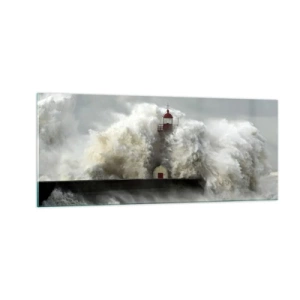 Quadro su vetro - L'ira dell'oceano - 100x40 cm