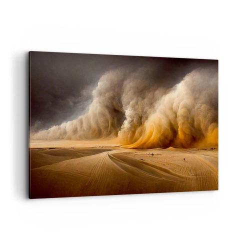 Quadro su tela - Stampe su Tela - Impressionante tempesta di sabbia nel deserto - 120x80cm - L'ira del deserto - Decorazione murale moderna per soggiorno e camera da letto ARTTOR