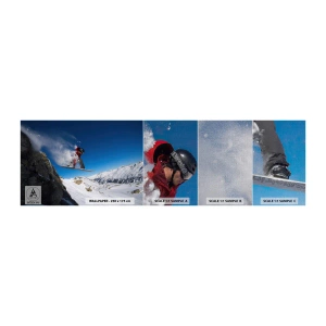 Campione di Fotomurale Premium Canvas - E diventi parte del panorama - Paesaggio, Snowboard, Sport - 100x30 cm