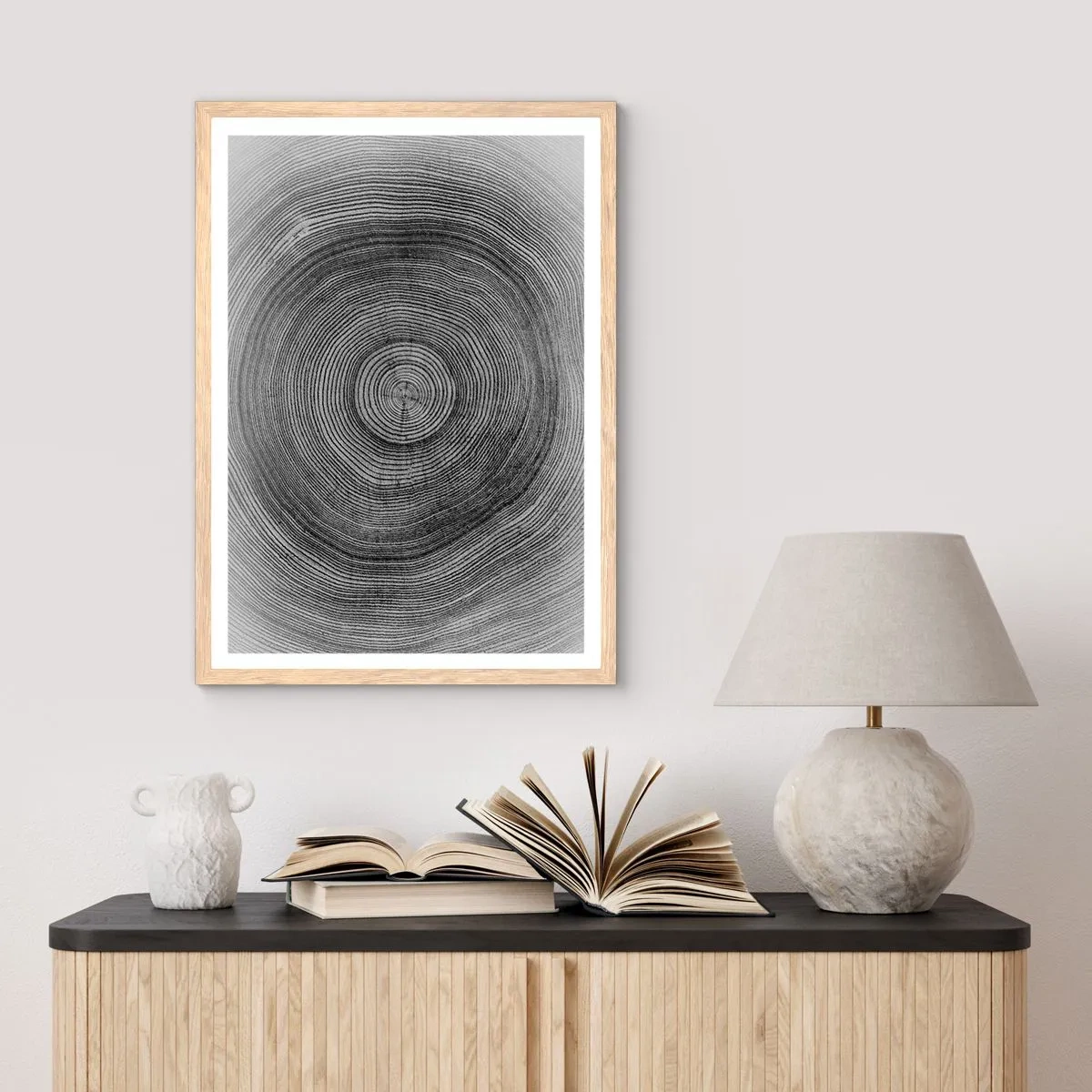 Poster in cornice rovere chiaro - I segni del tempo - 70x100 cm