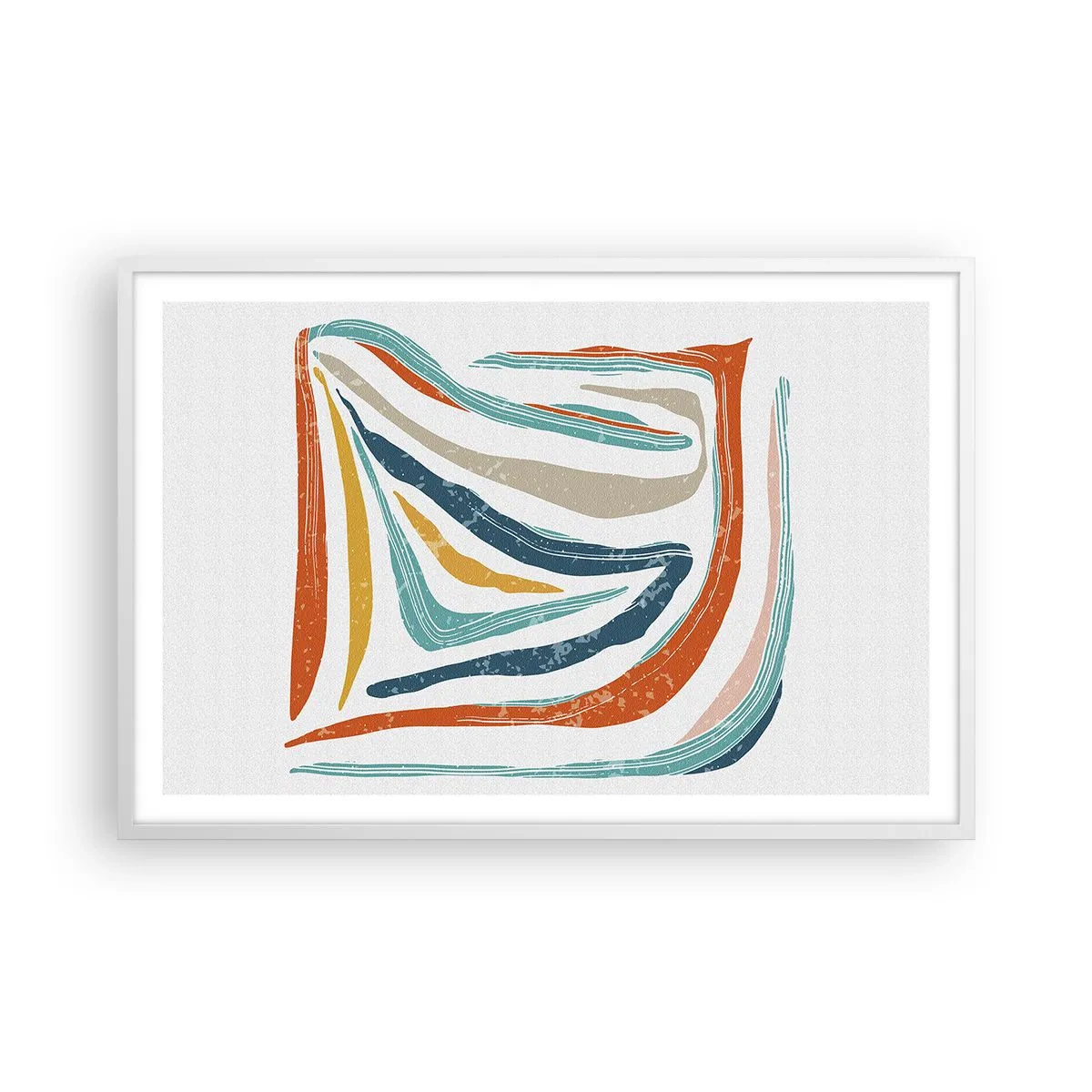Poster in cornice bianca - Astrazione piacevolmente sorridente - 91x61 cm