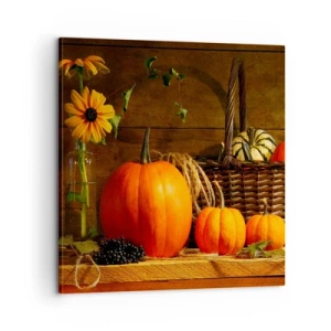Quadro su tela - Stampe su Tela - Composizione rustica: i doni dell'autunno - 60x60 cm