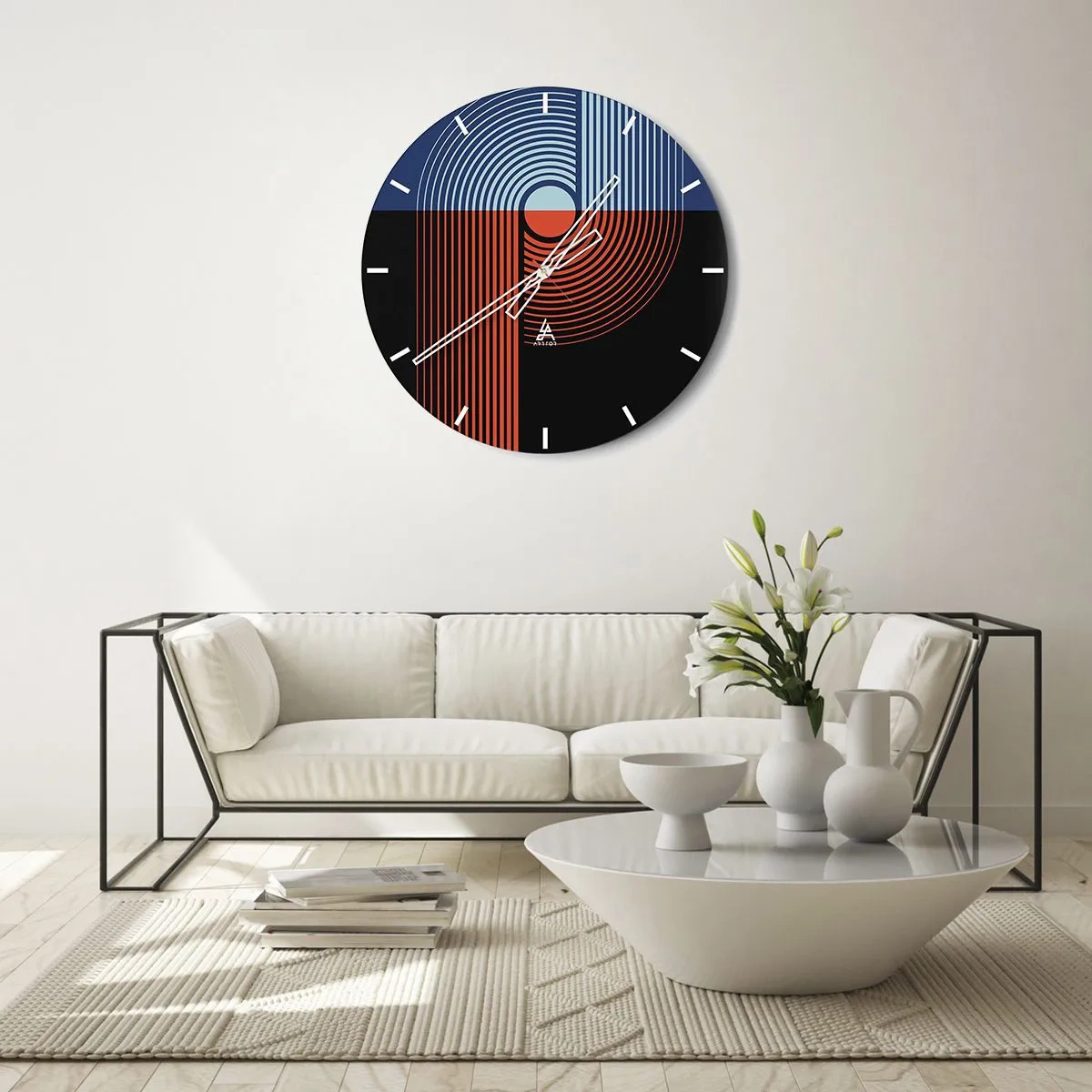 Orologio da parete - Orologio in Vetro - Nell'abbraccio geometrico - 40x40 cm
